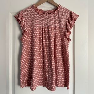 Loft Pink Tie Back Sleeveless Top